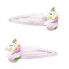 Duo de Barrettes - Licorne - Rose  - YUKO.B