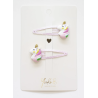 Duo de Barrettes - Licorne - Rose  - YUKO.B