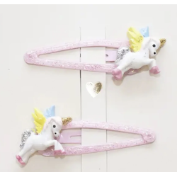 Duo de Barrettes - Horses - Rose - YUKO.B