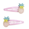 Duo de Barrettes - Romantic Pinneapple - Rose/Blanc - YUKO.B