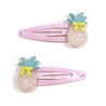 Duo de Barrettes - Romantic Pinneapple - Rose/Blanc - YUKO.B