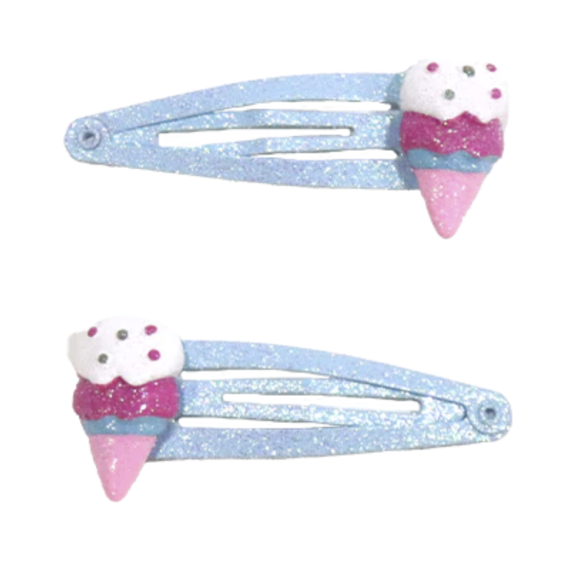 Duo de Barrettes - Ice Cream - Bleu - YUKO.B