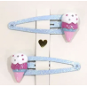 Duo de Barrettes - Ice Cream - Bleu - YUKO.B