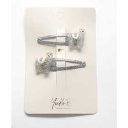 Duo de Barrettes - Inca - Argenté - YUKO.B