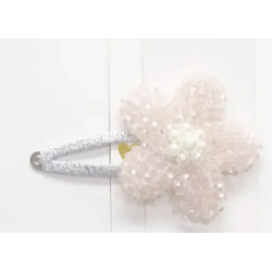 Barrette - Collection Paris - Fleur en perles rose - YUKO.B
