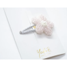 Barrette - Collection Paris - Fleur en perles rose - YUKO.B