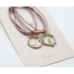 Duo d'élastiques/bracelets - Alice Circle rose - YUKO.B
