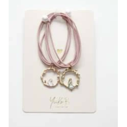 Duo d'élastiques/bracelets - Alice Circle rose - YUKO.B
