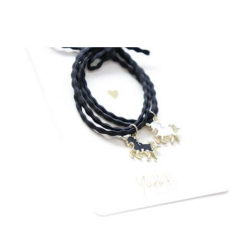 Duo d'élastiques/bracelets - Horses - Noir - YUKO.B