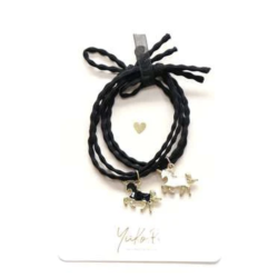 Duo d'élastiques/bracelets - Horses - Noir - YUKO.B