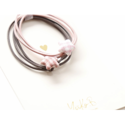 Duo d'élastiques/bracelets - Vichy stars bands - Rose - YUKO.B