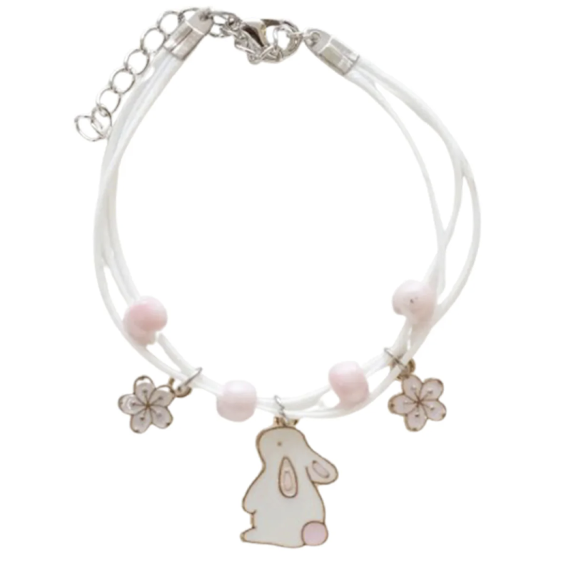 BRACELET - PANPAN - BLANC/ROSE - YUKO.B