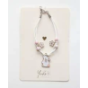 BRACELET - PANPAN - BLANC/ROSE - YUKO.B