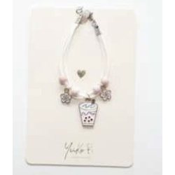 BRACELET - BUBBLE - BLANC/ROSE - YUKO.B