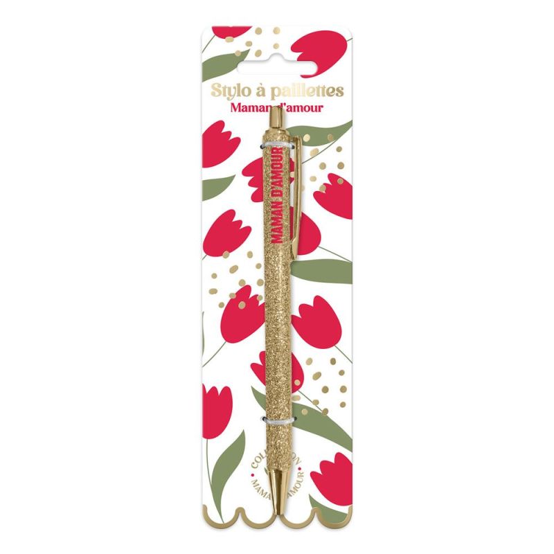 STYLO À PAILLETTES - MAMAN D'AMOUR