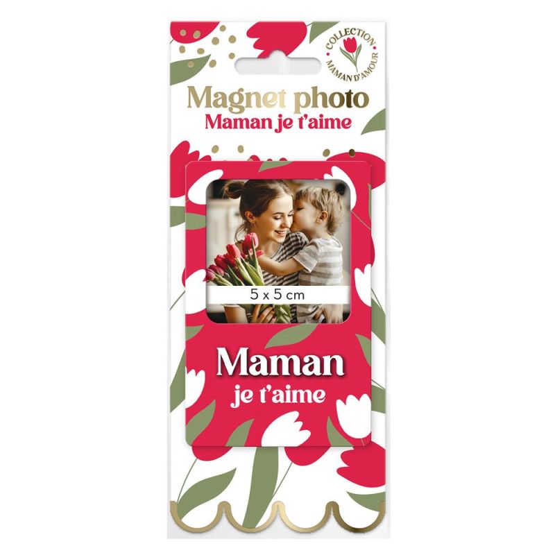 MAGNET BOIS PHOTO - MAMAN JE T'AIME