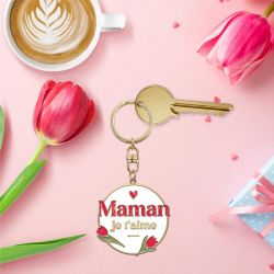 PORTE-CLÉS MÉTAL - MAMAN JE T'AIME