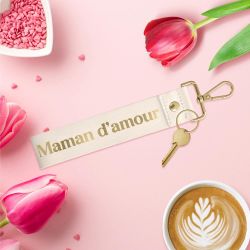 PORTE-CLÉS LANIÈRE - MAMAN D'AMOUR