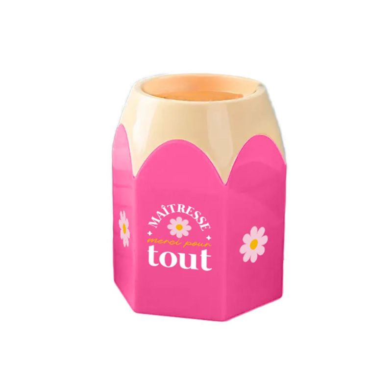 POT À CRAYONS FORME CRAYON - MAÎTRESSE MERCI POUR TOUT