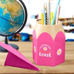 POT À CRAYONS FORME CRAYON - MAÎTRESSE MERCI POUR TOUT