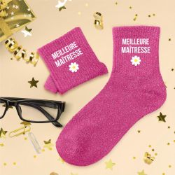 CHAUSSETTES À PAILLETTES - MEILLEURE MAÎTRESSE
