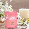 BOUGIE AFFECTIVE ROSE FONCÉ - ATSEM EN OR