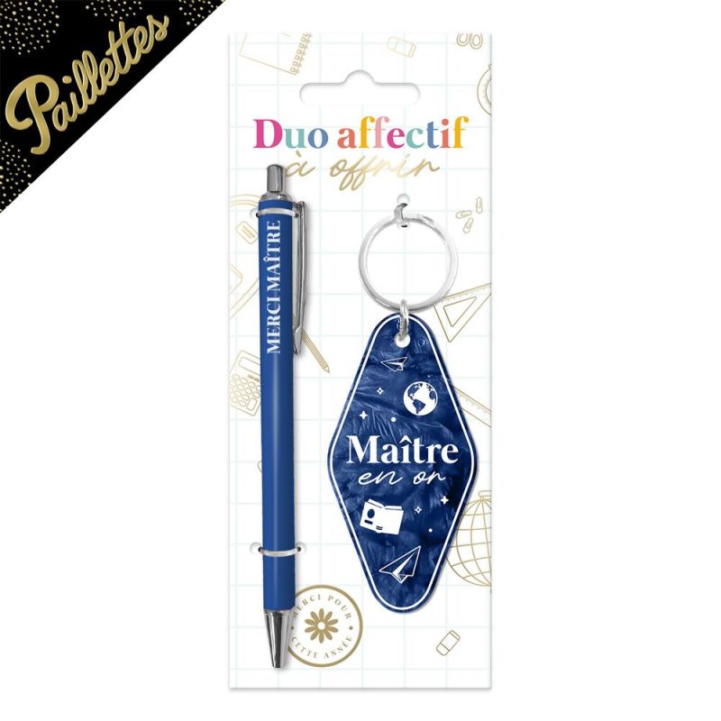 DUO PORTE-CLES MOTEL ET STYLO - MAITRE