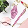 DUO PAILLETTES PORTE-CLES MOTEL ET STYLO - POULETTE