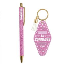 DUO PAILLETTES PORTE-CLES MOTEL ET STYLO - CONNASSE