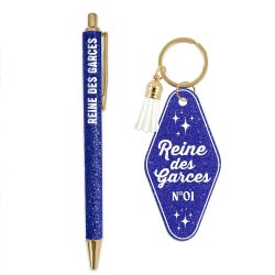 DUO PAILLETTES PORTE-CLES MOTEL ET STYLO - GARCE
