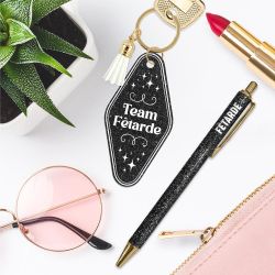 DUO PAILLETTES PORTE-CLES MOTEL ET STYLO - FETARDE