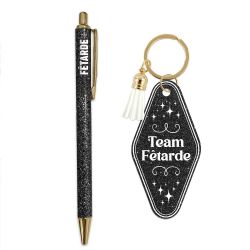 DUO PAILLETTES PORTE-CLES MOTEL ET STYLO - FETARDE