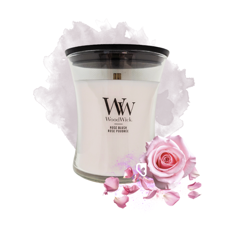 Rose poudrée - Bougie Moyenne Jarre - WOODWICK