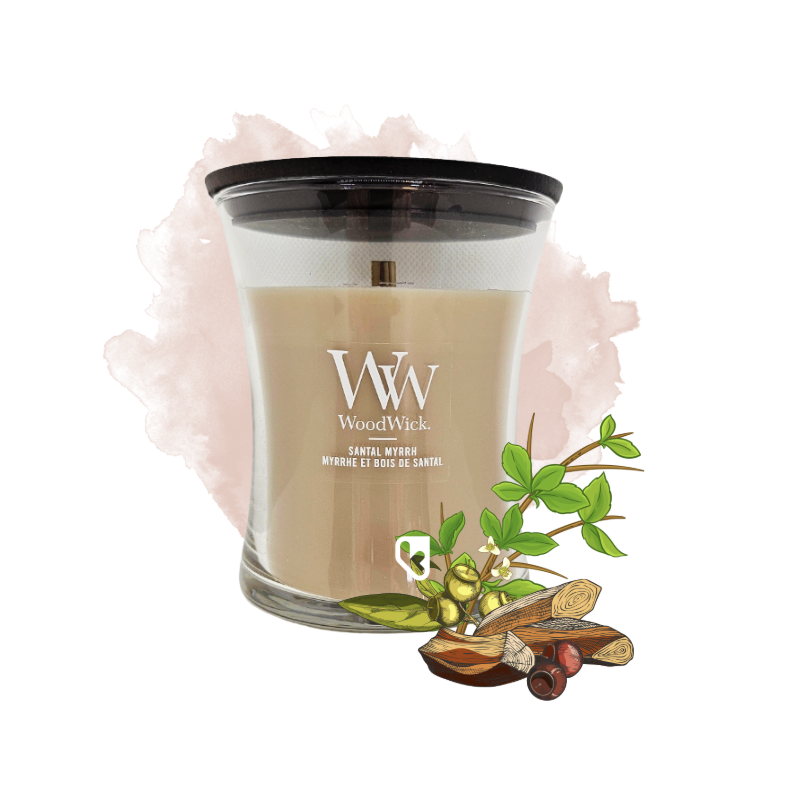 Myrrhe et Bois de Santal - Moyenne Jarre - Bougie WOODWICK