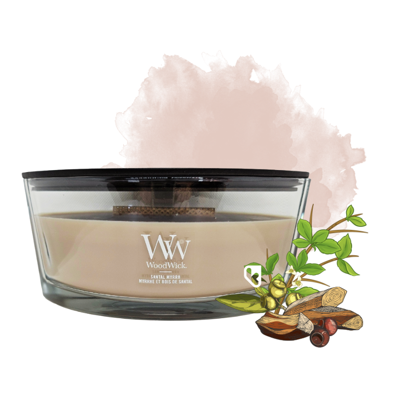 Myrrhe et Bois de Santal - Ellipse - Bougie WOODWICK