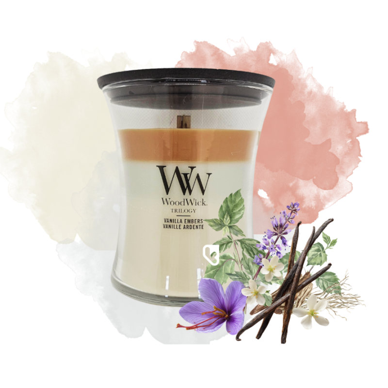 Vanille ardente - Bougie Moyenne Jarre Trilogy - WOODWICK
