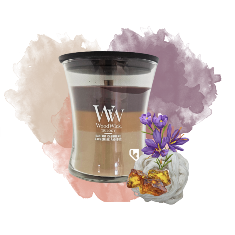 Cachemire solaire - Bougie Moyenne Jarre Trilogy - WOODWICK