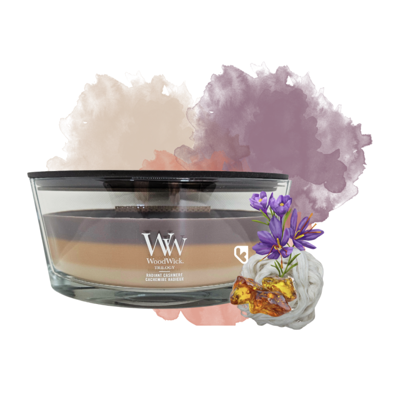 Cachemire solaire - Bougie Ellipse Trilogy - WOODWICK