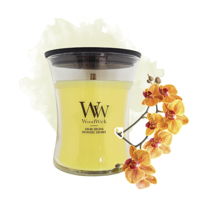 Orchidée solaire - Bougie Moyenne Jarre - WOODWICK