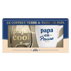 Coffret cadeau - Verre & Tasse - Papa cool