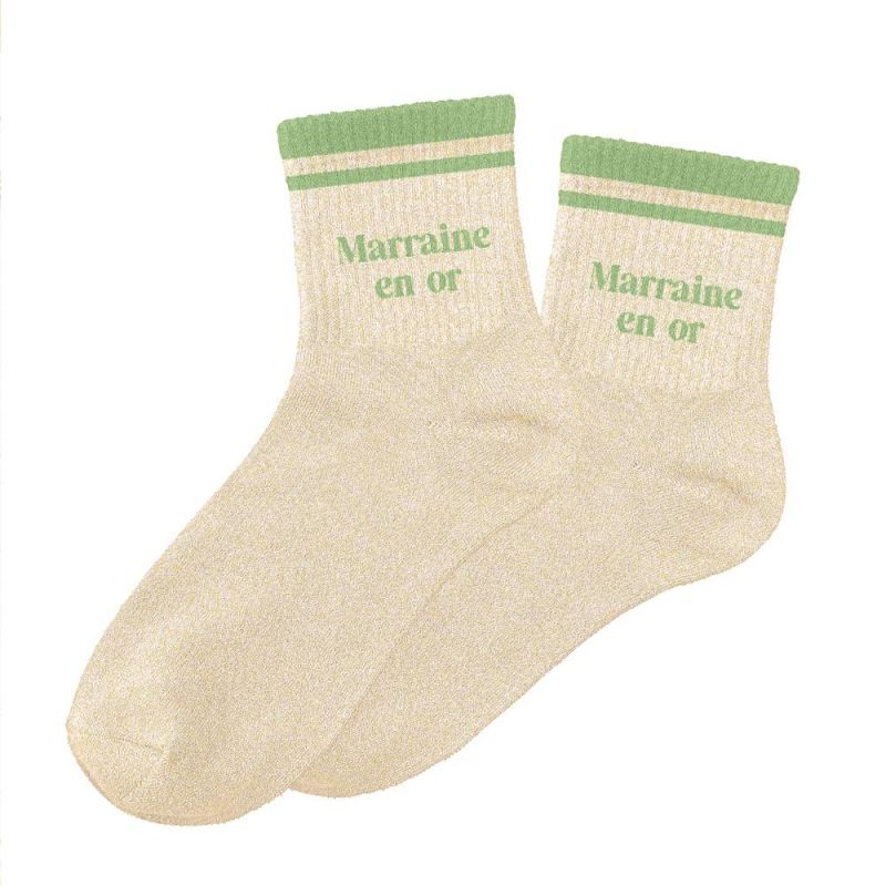 Chaussettes à paillettes - Marraine en Or