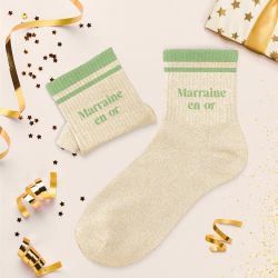 Chaussettes à paillettes - Marraine en Or