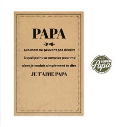 Carte avec Pin's - Super Papa