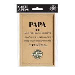 Carte avec Pin's - Super Papa