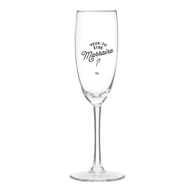 Flûte à Champagne - Veux-tu être ma Marraine - BUBBLEGUM