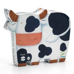 PUZZLE SILHOUETTE - LA VACHE À LA FERME - 24 PIÈCES - DJECO