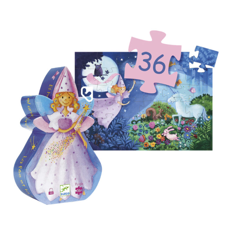 La Fée et la Licorne - Puzzle Silhouette - 36 Pièces - DJECO