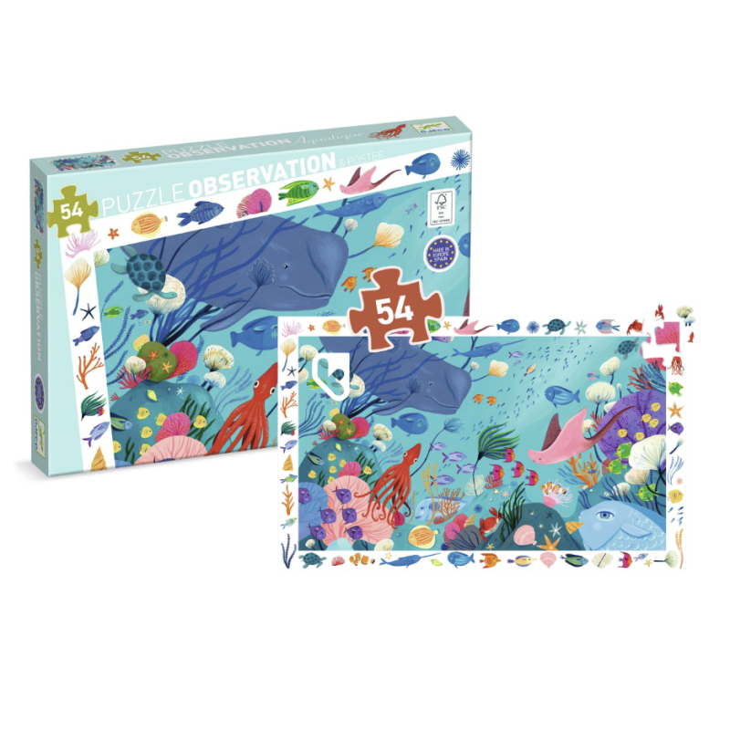 Aquatique - Puzzle d'Observation - 54 Pièces - DJECO