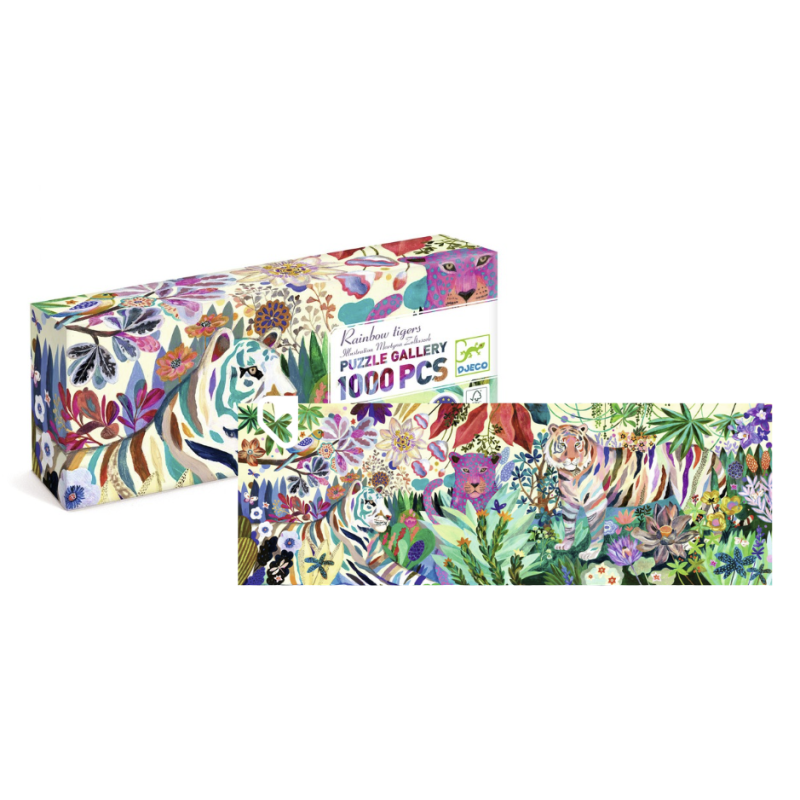 Rainbow Tigers - Puzzle Gallery - 1000 Pièces - DJECO