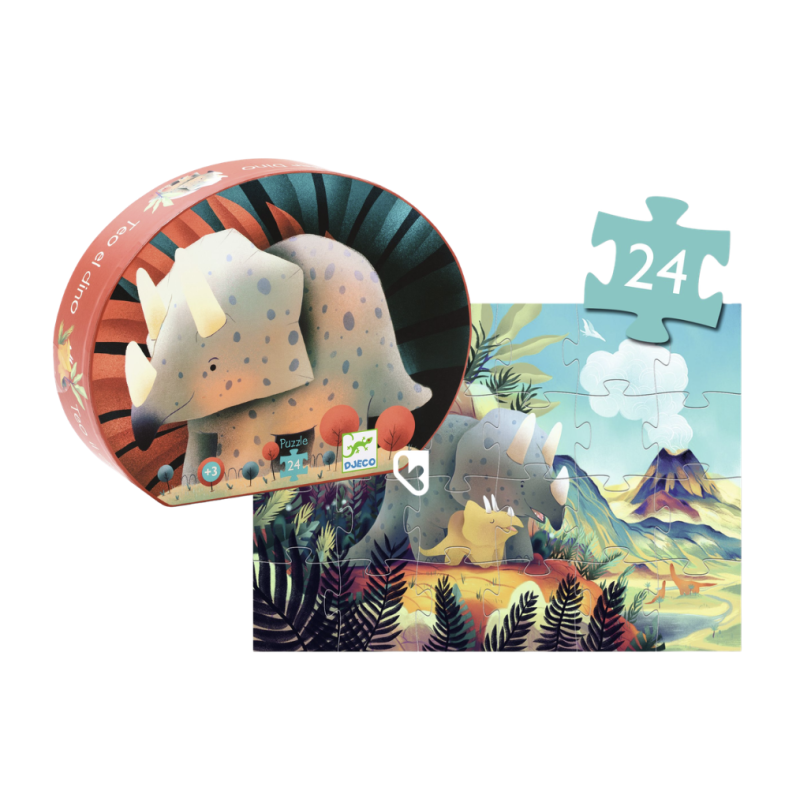 Téo le Dino - Puzzle Silhouette - 24 Pièces - DJECO